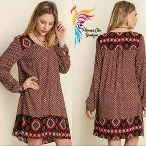 Boo Chic Ethnic Print Dress